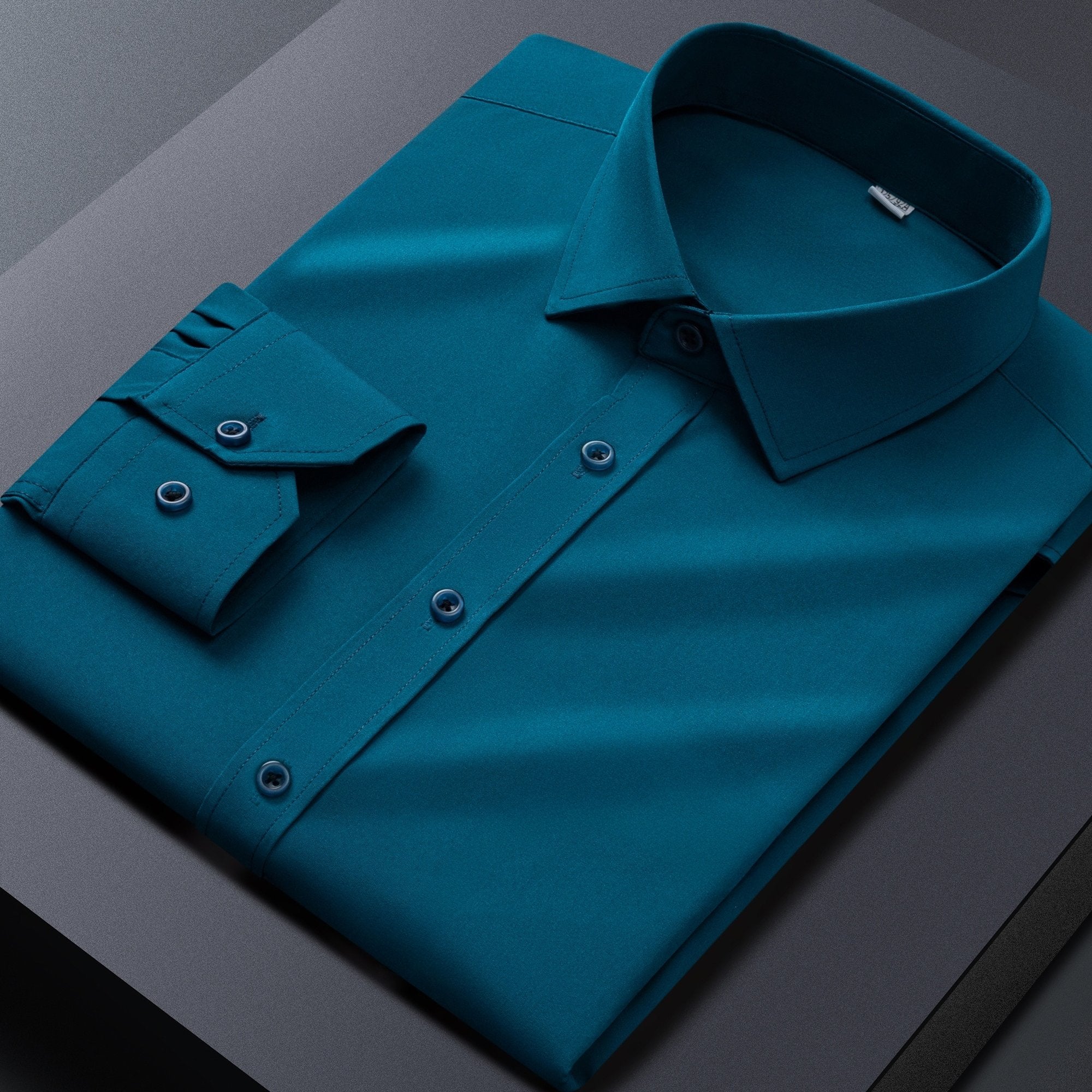 Men'S Long-Sleeve Shirt Made of Ice Fiber Fabric, Featuring Stretchable Material for Business Attire, Wrinkle-Free Suit Shirt, And Casual Short-Sleeve Workwear