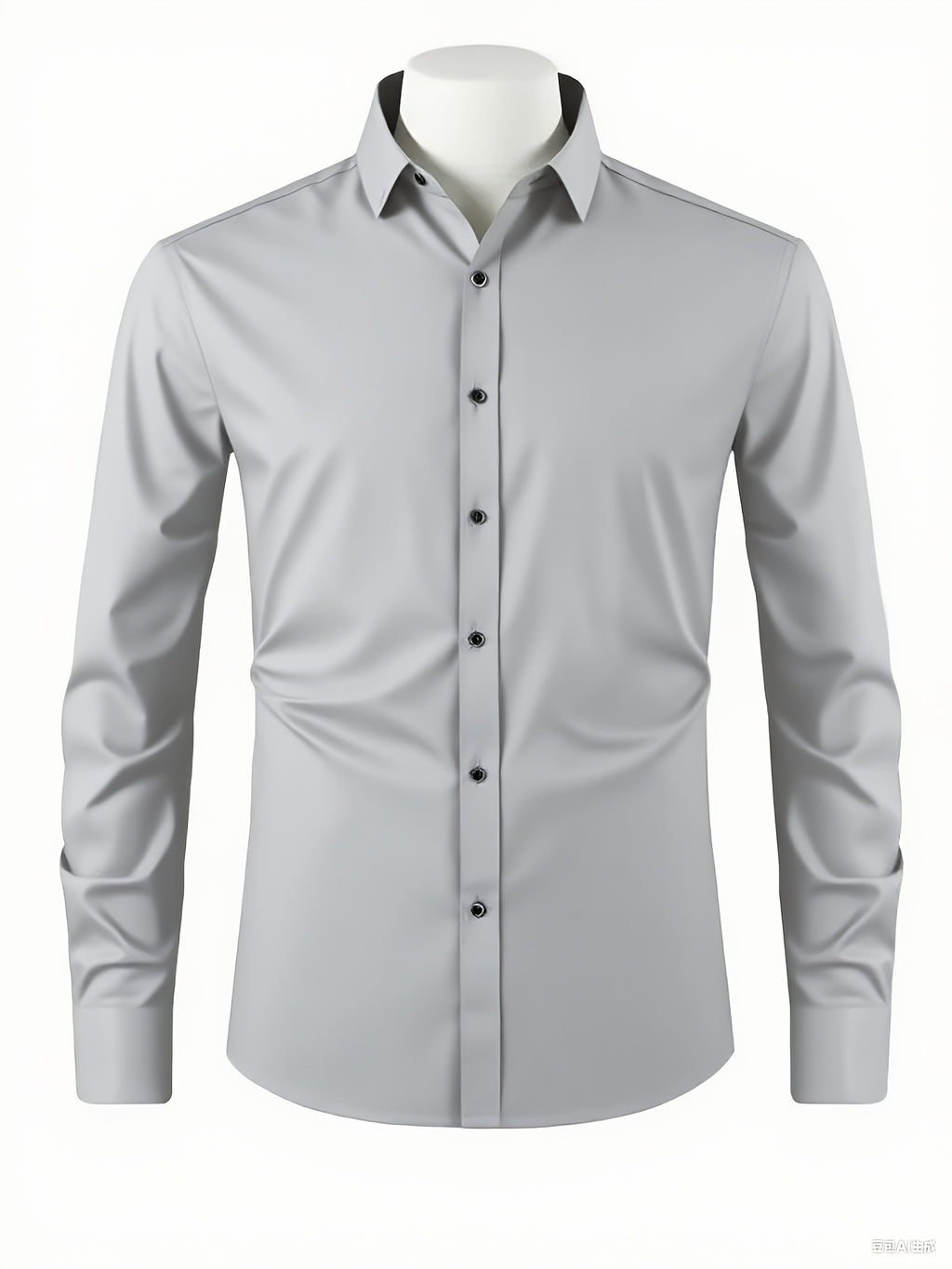 Men'S Slim-Fit Elegant Black Long-Sleeve Button- Shirt | Lightweight, Geometric Pattern, Smooth Texture, Suitable for Casual and Formal Occasions, All-Season