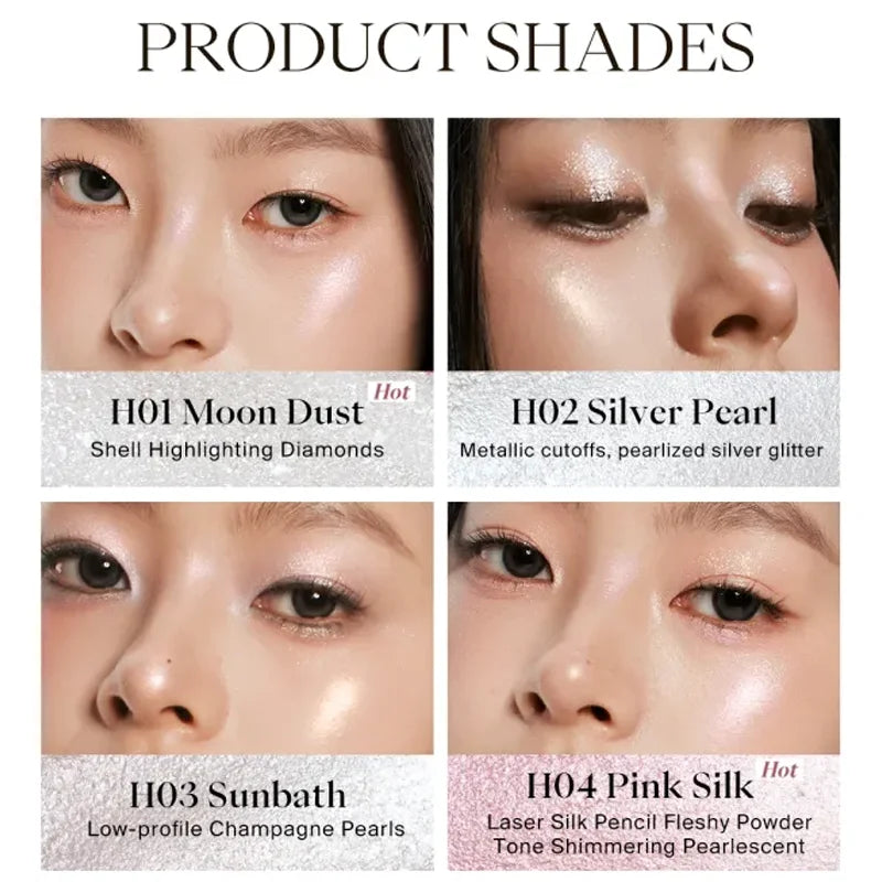 JOOCYEE Highlighter Makeup, Highlighter Makeup Stick for Face and Body, Radiant & Shimmer Glow, Buildable Color for All Day