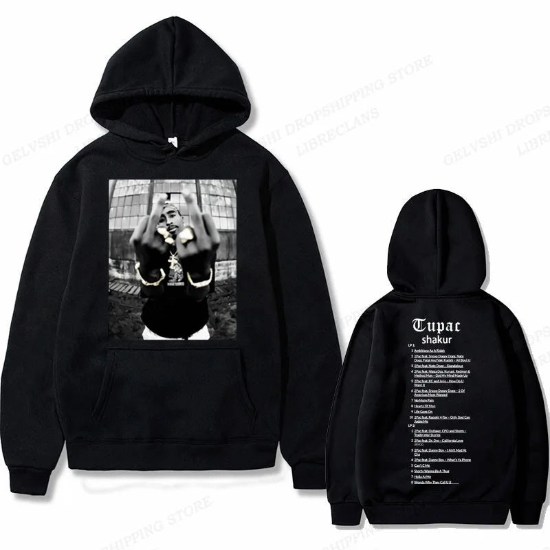 Tupac 2pac Hoodie Men Women Sweatshirt Print Unisex Streetwear Hip Hop Style Autumn Winter Fashion Hip Hop Tops Clothes Male