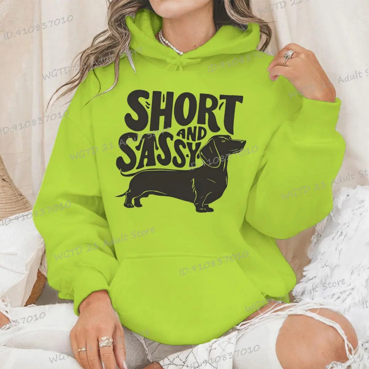Dachshund Short and Sassy Print Women Hoody Harajuku Dog Mama Fashion Long Sleeve Hooded Spring Animal Dachshund Lover Hoodies