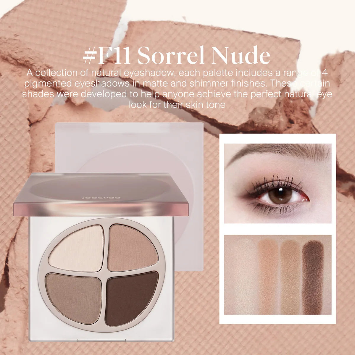 JOOCYEE MINI QUAD EYESHADOW 4-colors bright and natural