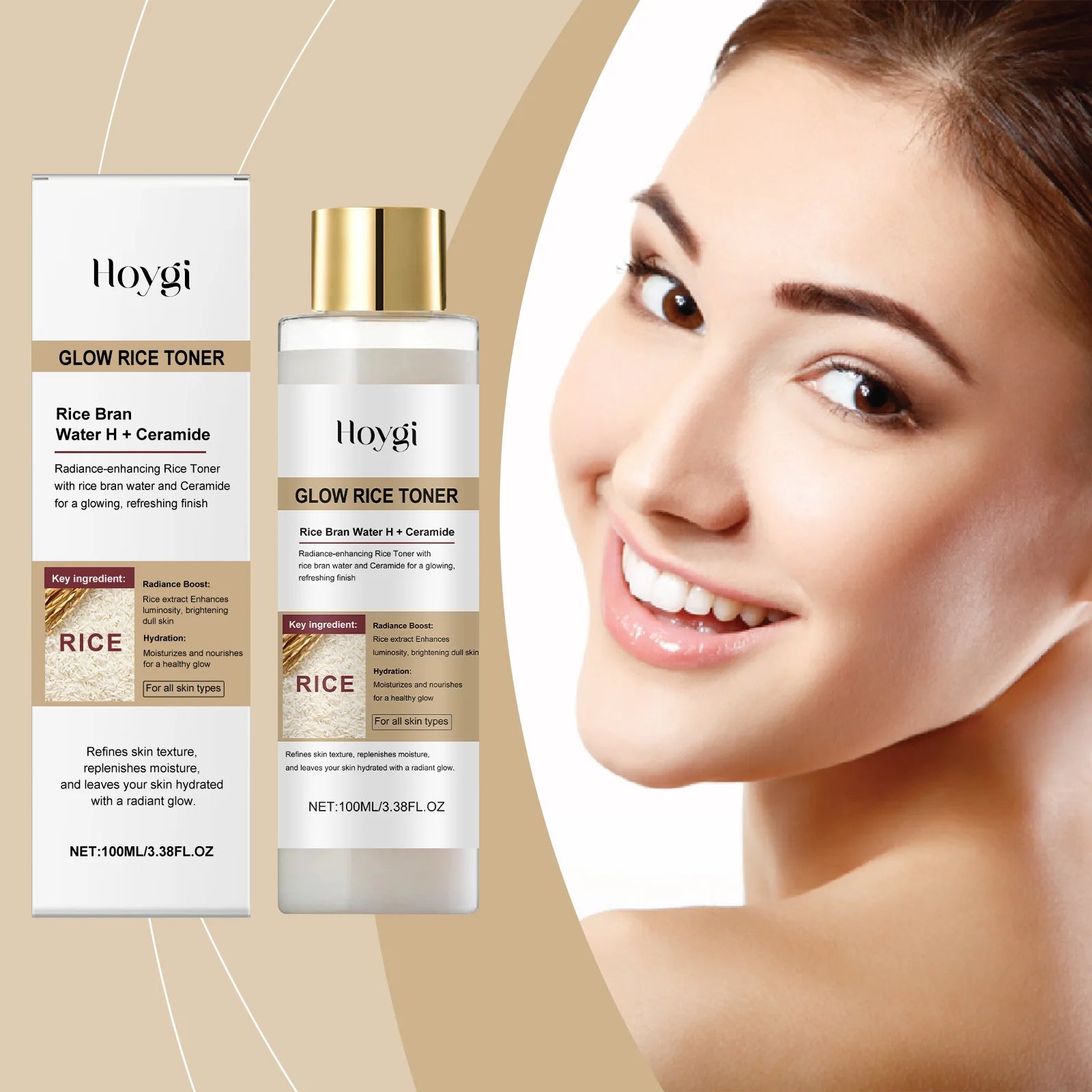 Brightening Rice Toner: Hydrating & Nourishing Toner for Oil-Control & Moisture Balance, Enhances Radiance & Revitalizes Skin