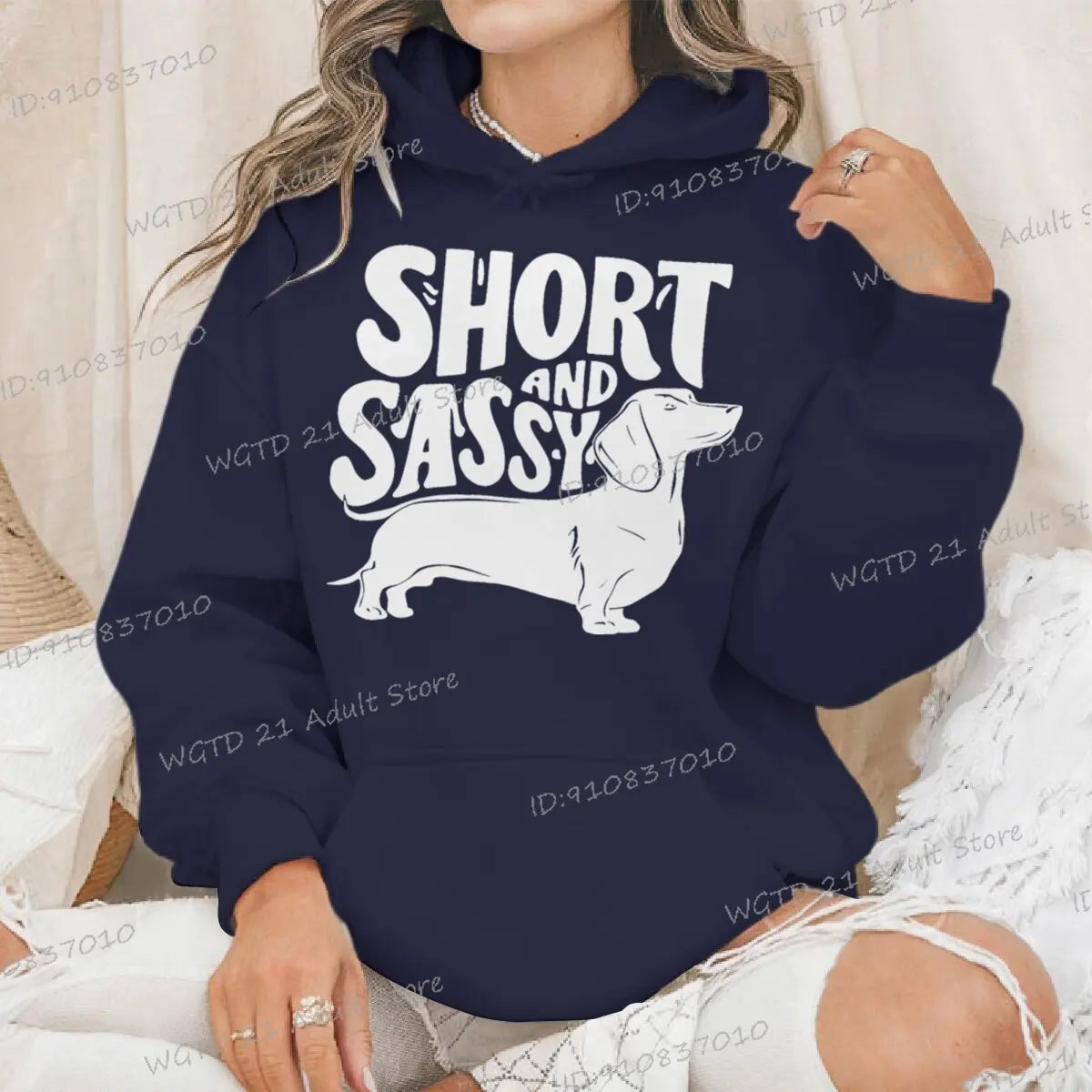 Dachshund Short and Sassy Print Women Hoody Harajuku Dog Mama Fashion Long Sleeve Hooded Spring Animal Dachshund Lover Hoodies