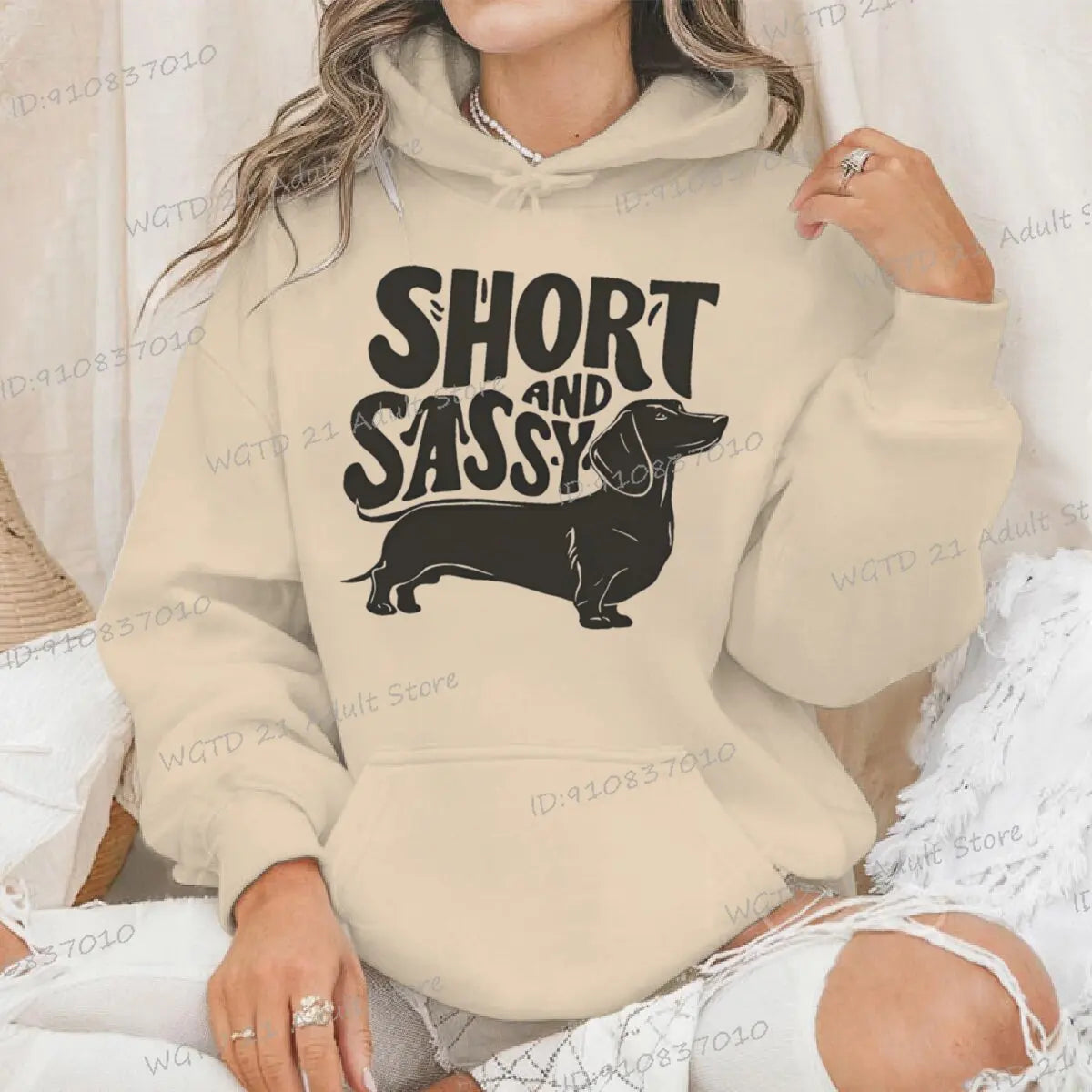 Dachshund Short and Sassy Print Women Hoody Harajuku Dog Mama Fashion Long Sleeve Hooded Spring Animal Dachshund Lover Hoodies
