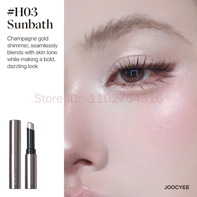 JOOCYEE Jelly Highlighter Stick Long-wearing Weightless feel on the skin Long-lasting Waterproof Champagne Cosmetics Face Makeup