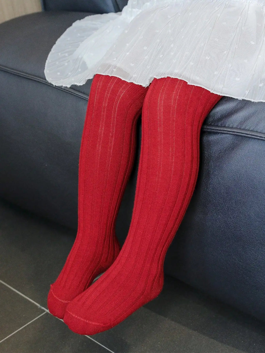 1-Piece Baby Girl's Simple Basic Vertical Stripesd Bottoming Pantyhose, Suitable for Girls' Daily Life