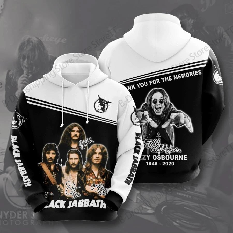 Vintage Ozzy Osbourne Band 3D Print Hoodie Men Women Fashion Casual Hoodies Sweatshirt Rock Breathable Tracksuits Men's Clothing