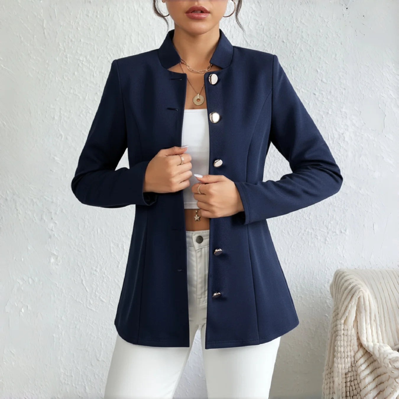 Elegant Single Breasted Womens Blazer For Autumn Winter Season Daily Commute Holiday Party Gathering Formal Casual Suit Jacket