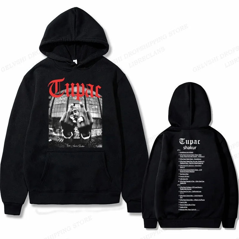 Tupac 2pac Hoodie Men Women Sweatshirt Print Unisex Streetwear Hip Hop Style Autumn Winter Fashion Hip Hop Tops Clothes Male