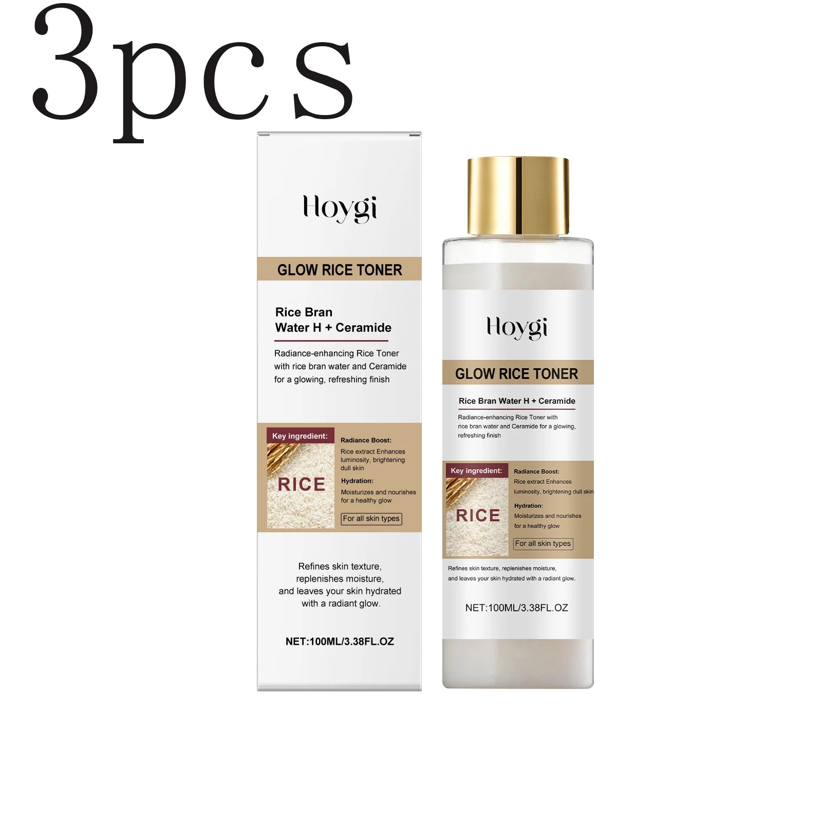 Brightening Rice Toner: Hydrating & Nourishing Toner for Oil-Control & Moisture Balance, Enhances Radiance & Revitalizes Skin