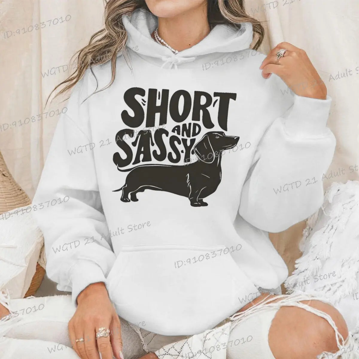 Dachshund Short and Sassy Print Women Hoody Harajuku Dog Mama Fashion Long Sleeve Hooded Spring Animal Dachshund Lover Hoodies