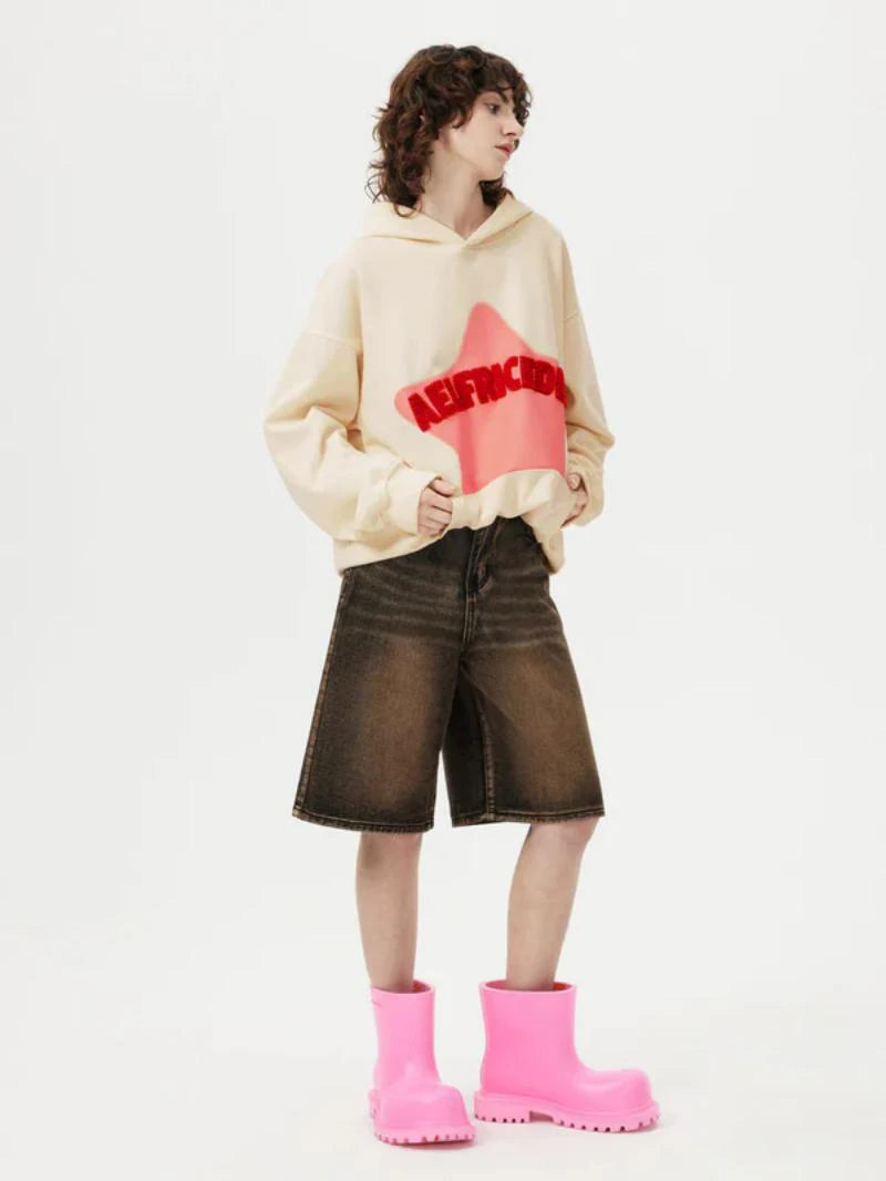 2024 Fall hip hop street graffiti hoodie women's retro casual sports baggy hoodie