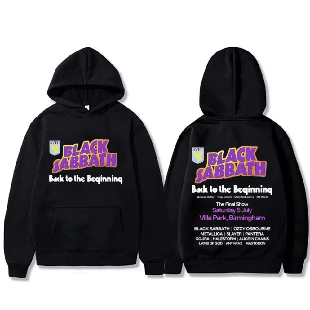 Heavy Metal Rock Band Black Sabbath Back To The Beginning Hoodie Men's Women Fashion Vintage Pullover Male Casual Fleece Hoodies