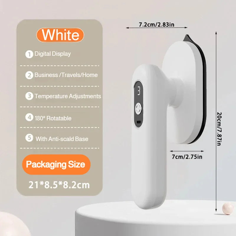 Handheld Cordless Steam Iron Portable Foldable Electric Iron With Digital Temperature Display Mini Travel Steamer for Clothes