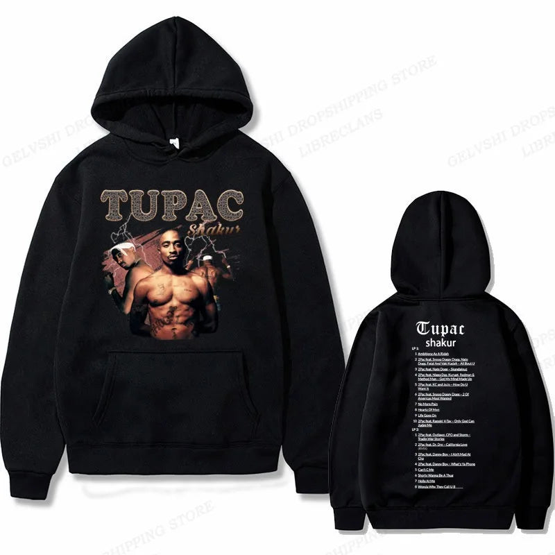 Tupac 2pac Hoodie Men Women Sweatshirt Print Unisex Streetwear Hip Hop Style Autumn Winter Fashion Hip Hop Tops Clothes Male