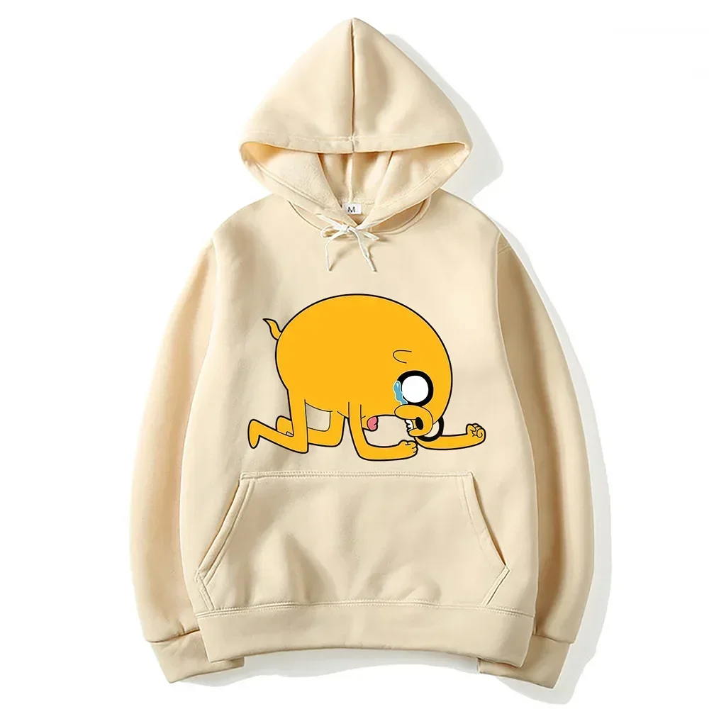 Adventure Time Animation TV Series Jake Cartoon Pattern Pullover for Men and Women Harajuku Fashion Street Clo HipHop Harajuku