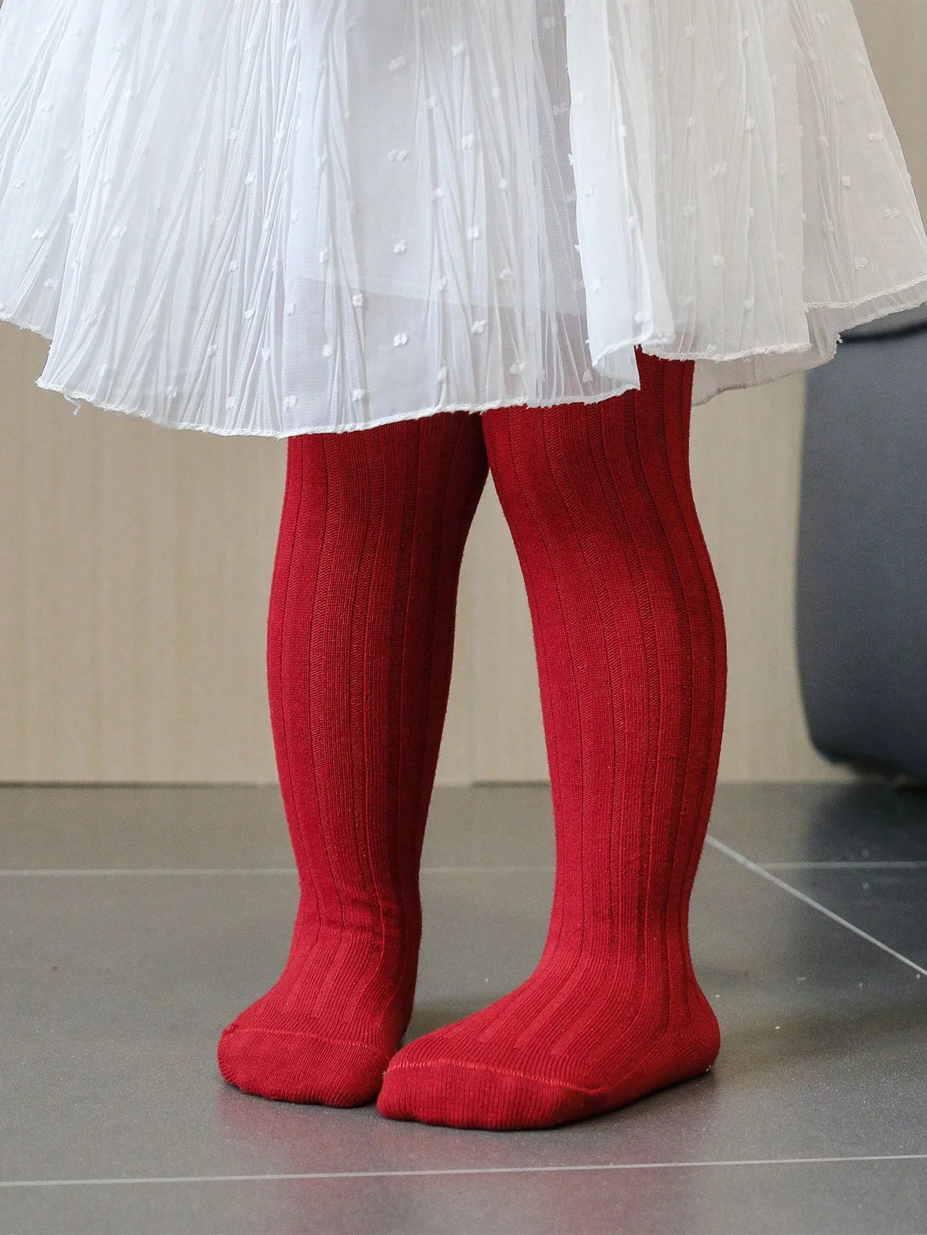 1-Piece Baby Girl's Simple Basic Vertical Stripesd Bottoming Pantyhose, Suitable for Girls' Daily Life