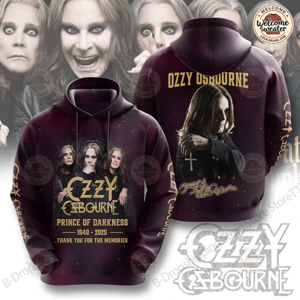 Vintage Ozzy Osbourne Band 3D Print Hoodie Men Women Fashion Casual Hoodies Sweatshirt Rock Breathable Tracksuits Men's Clothing
