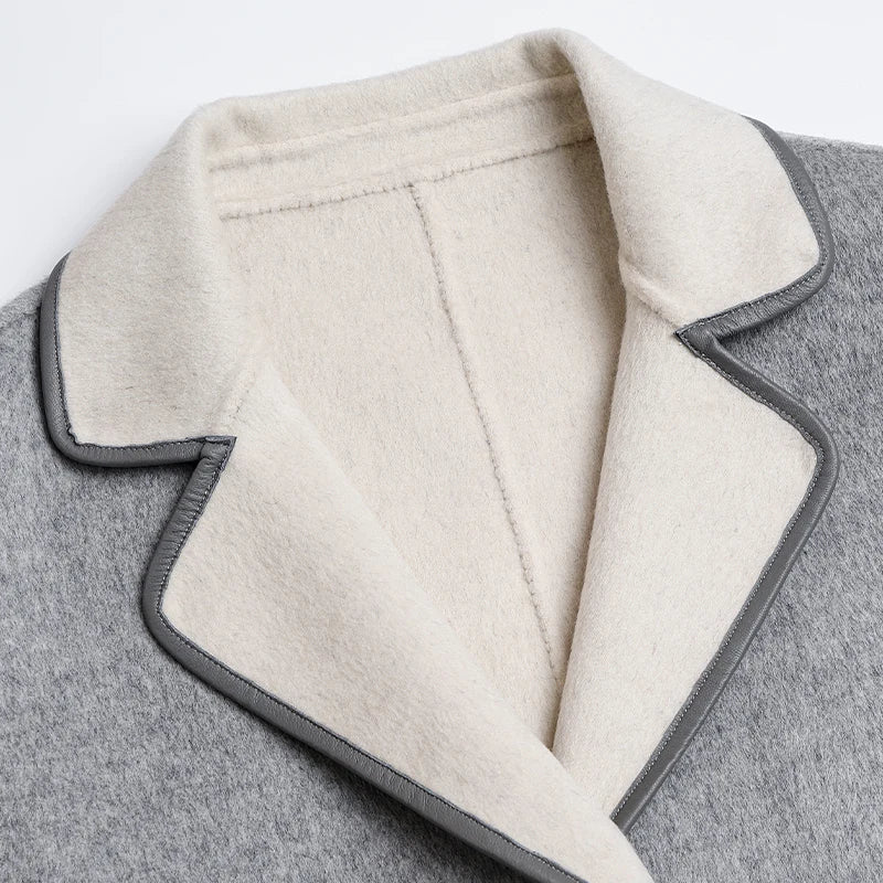 K1810X High quality 70% Australian Wool coats autumn and winter new luxury women's Clothing jacket hooded top