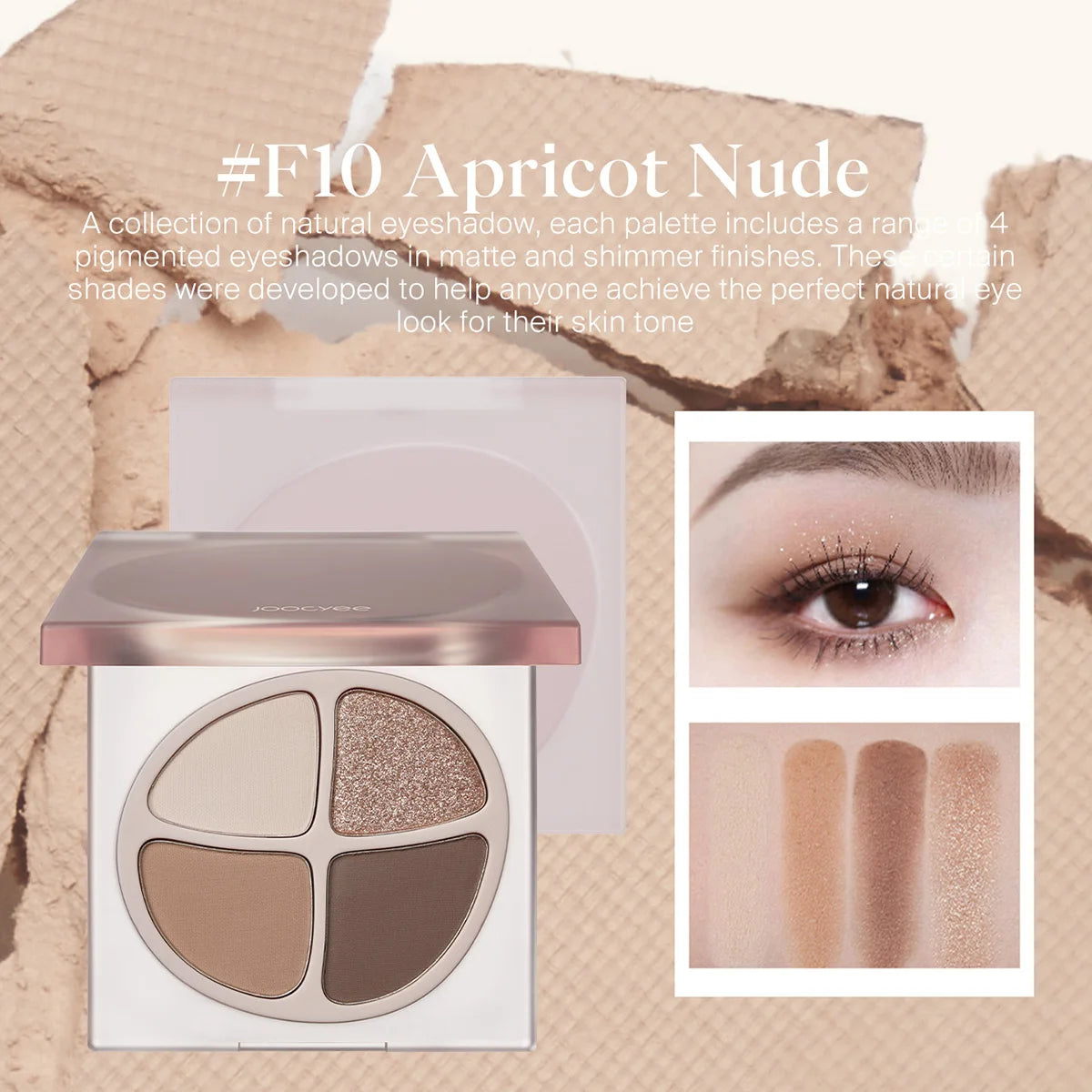 JOOCYEE MINI QUAD EYESHADOW 4-colors bright and natural