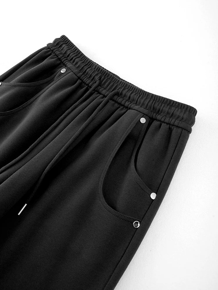 Women's High-Waisted Wide-Leg Sweatpants Spring Autumn Casual Loose Pants with Two Pockets Daily Versatile