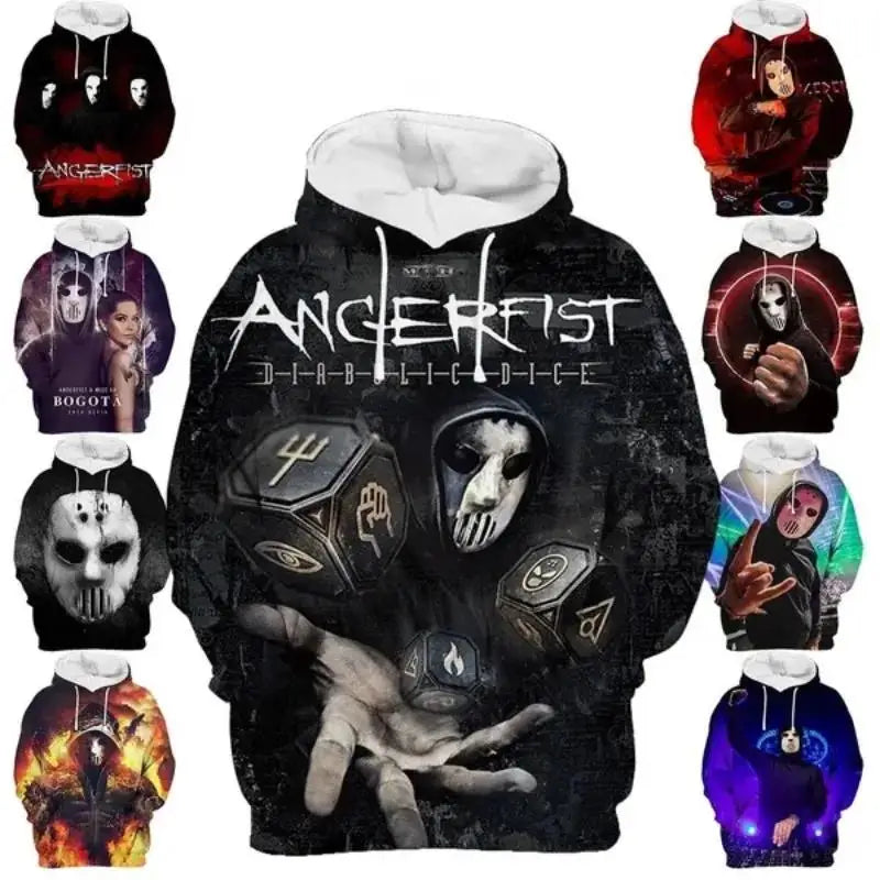 DJ Angerfist Hoodie Hip Hop Personality Autumn and Winter Sweatshirts Men's Women's Clothing Quality Haikyuu Hoodies