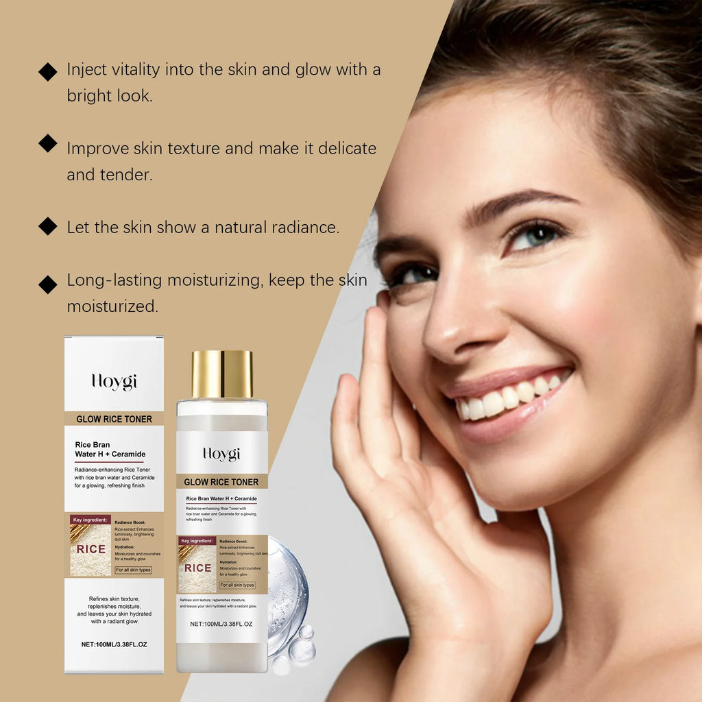 Brightening Rice Toner: Hydrating & Nourishing Toner for Oil-Control & Moisture Balance, Enhances Radiance & Revitalizes Skin