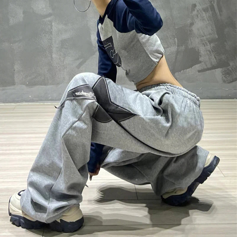 Women's Pants Fashion High Waist Hip Hop Trousers Woman Loose Jogging Sweatpants Casual Pant Wide Leg Trousers Streetwears New