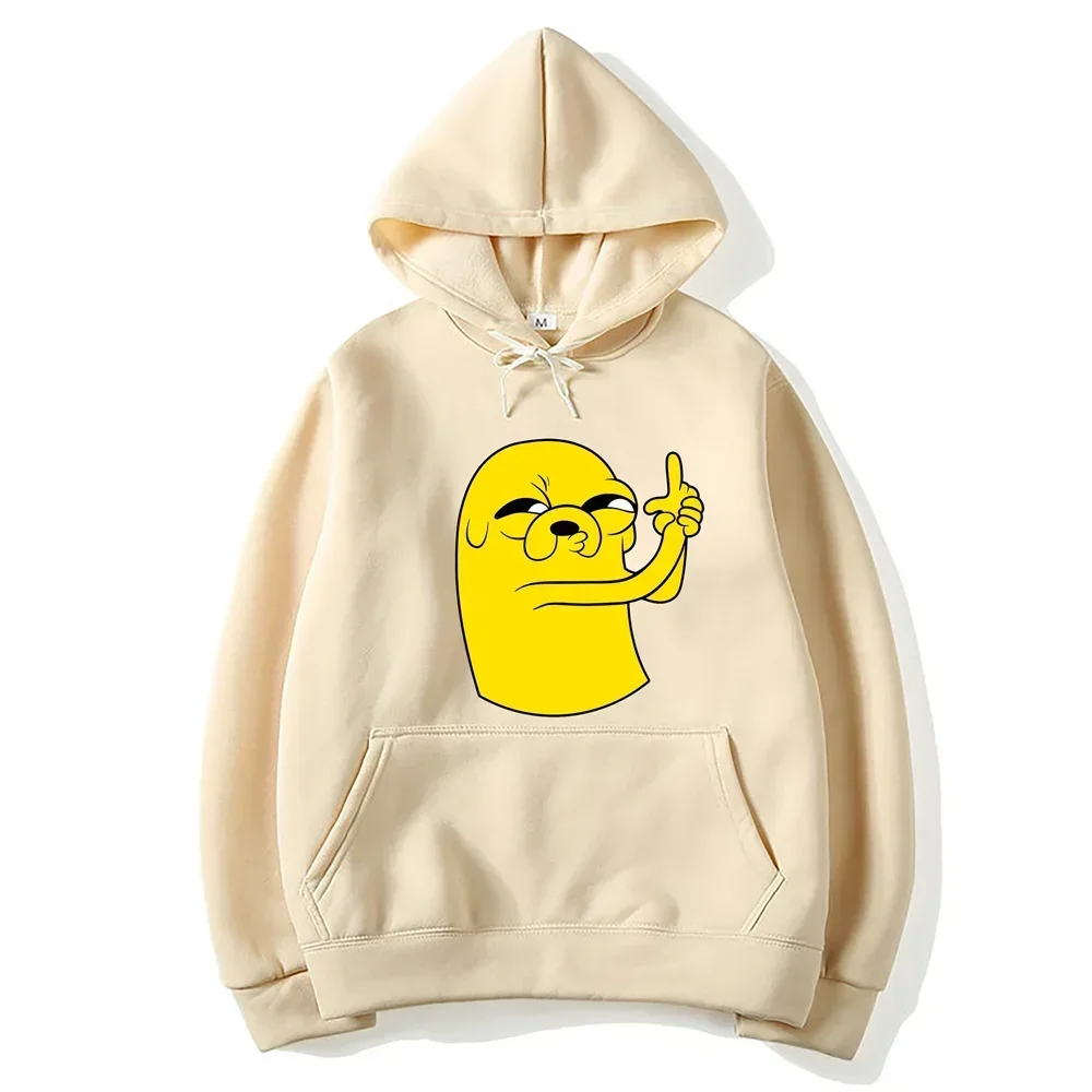 Adventure Time Animation TV Series Jake Cartoon Pattern Pullover for Men and Women Harajuku Fashion Street Clo HipHop Harajuku