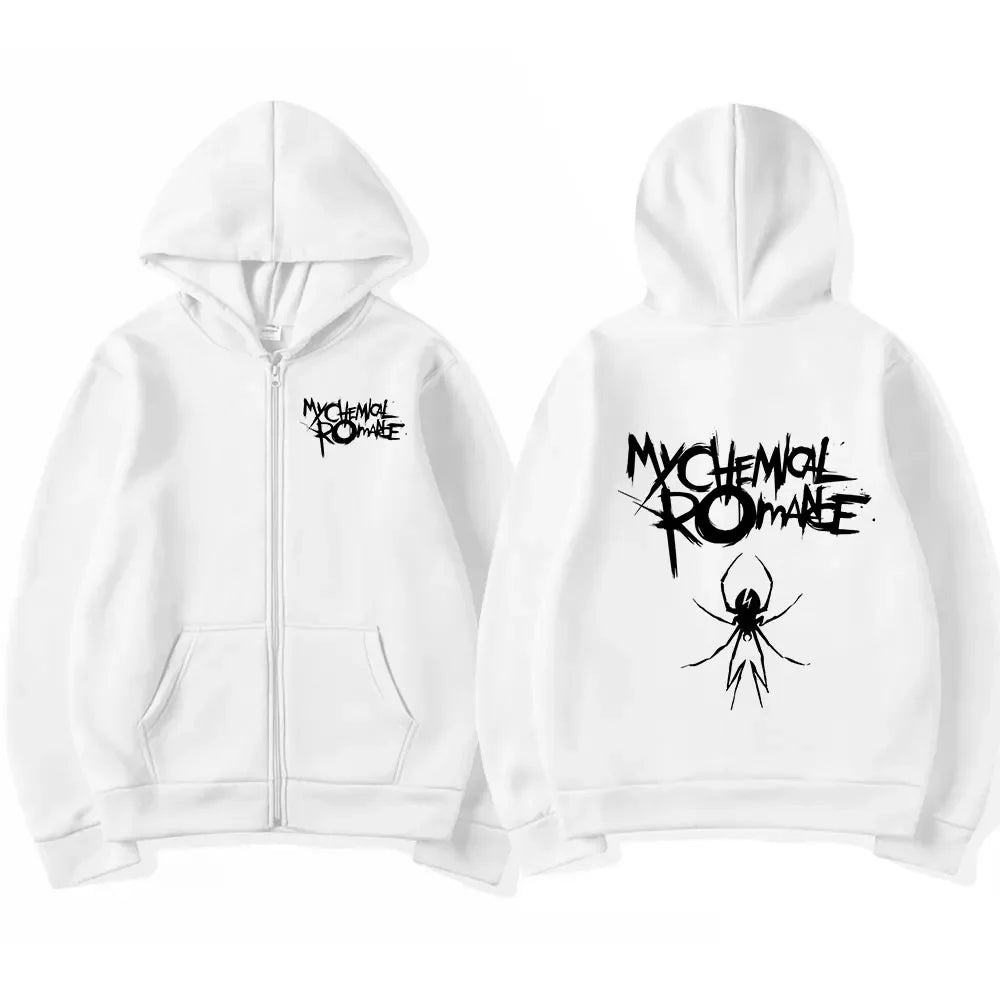 Men Fashion Hoodies Jacket Coats My Chemical Romance Mcr Dead Zipper Hoodie Top Loose Black Parade Punk Emo Zip Up Sweatshirt