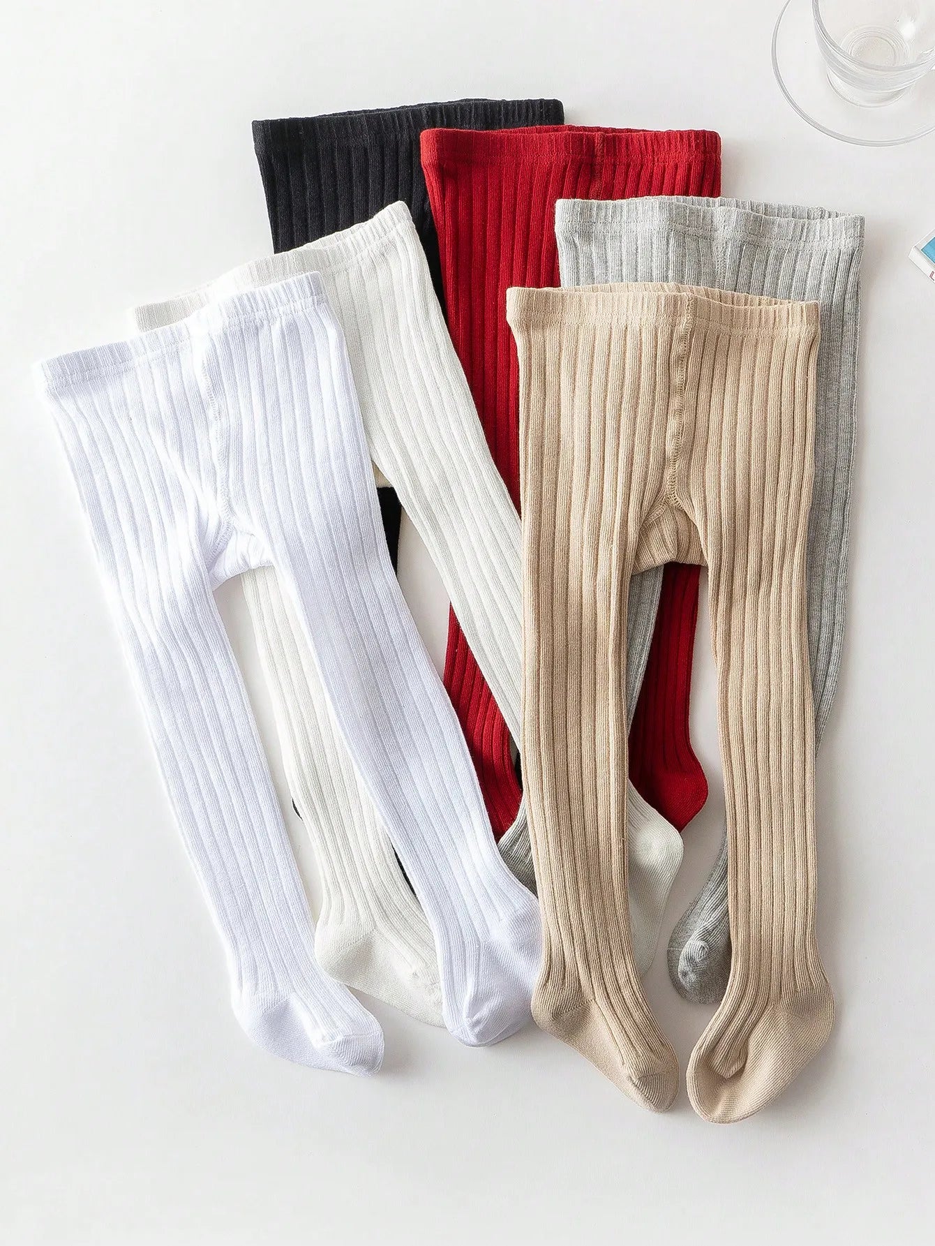 1-Piece Baby Girl's Simple Basic Vertical Stripesd Bottoming Pantyhose, Suitable for Girls' Daily Life