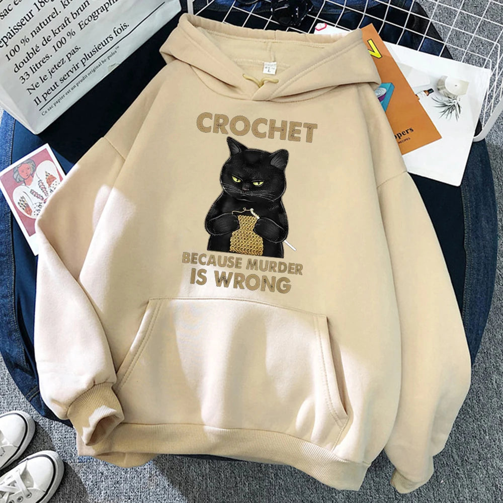 Crochet Women Clothes Hip Hop Pullovers Hoody New Casual Oversized Clothing Fleece Loose Hoody Womens