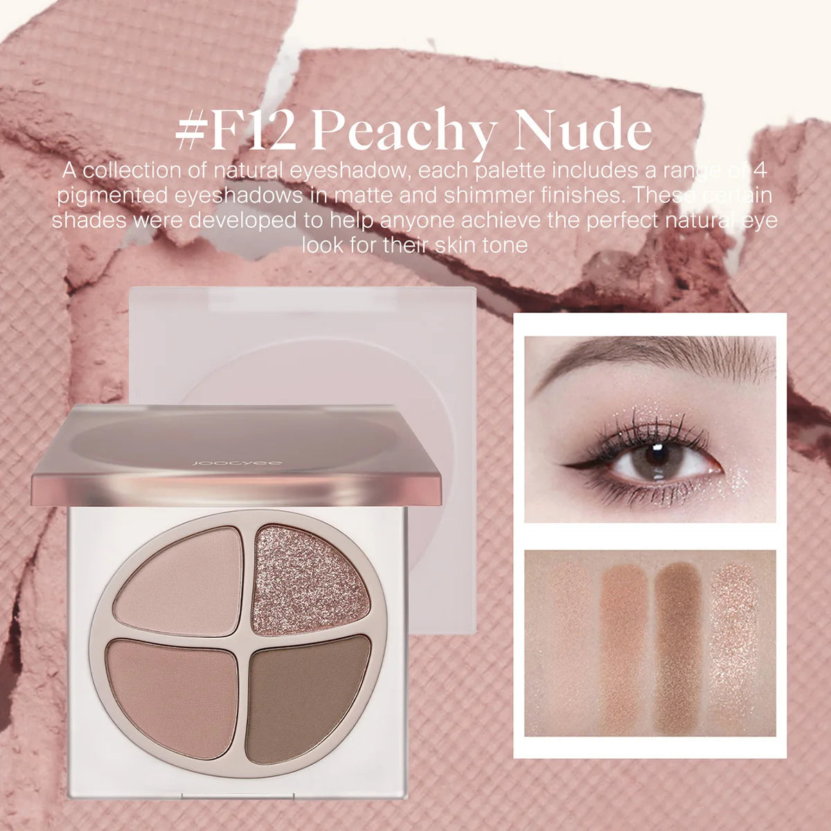 JOOCYEE MINI QUAD EYESHADOW 4-colors bright and natural