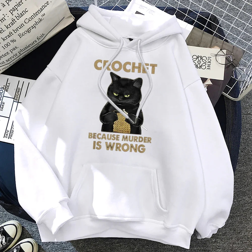 Crochet Women Clothes Hip Hop Pullovers Hoody New Casual Oversized Clothing Fleece Loose Hoody Womens