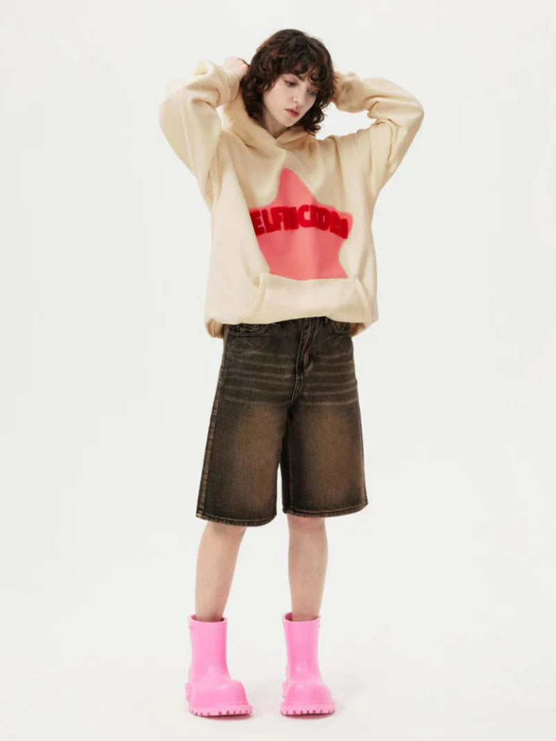 2024 Fall hip hop street graffiti hoodie women's retro casual sports baggy hoodie