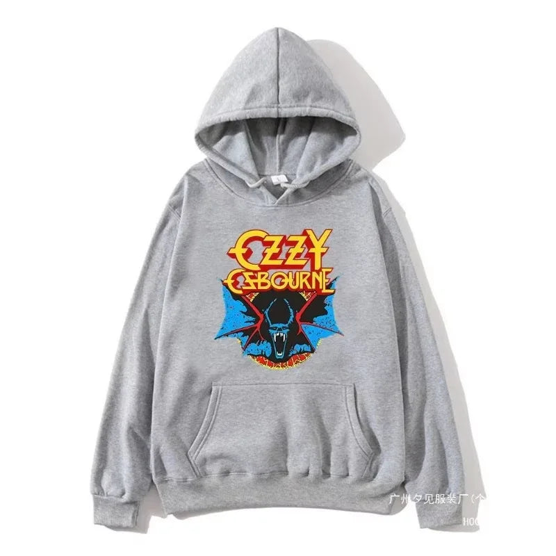 2025 Ozzy Osbourne Hoodies Long-sleeved Soft Vintage Retro Sweats Men Hoodies Fashion Letter Printed Graphic Sweatshirts Loose C