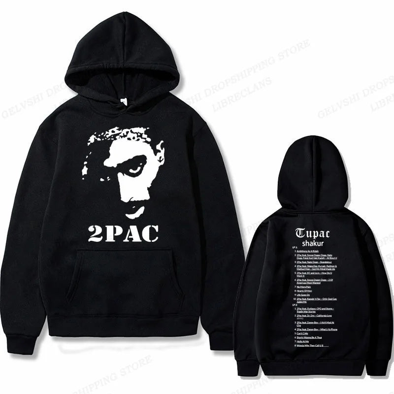 Tupac 2pac Hoodie Men Women Sweatshirt Print Unisex Streetwear Hip Hop Style Autumn Winter Fashion Hip Hop Tops Clothes Male