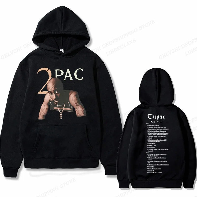 Tupac 2pac Hoodie Men Women Sweatshirt Print Unisex Streetwear Hip Hop Style Autumn Winter Fashion Hip Hop Tops Clothes Male
