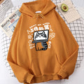 Cartoon Cat Is An Abstract Work Machine Mans Pullover Comfort Harajuku Wei Clothing Leisure Youth Hoody Youth Cartoon Clothing