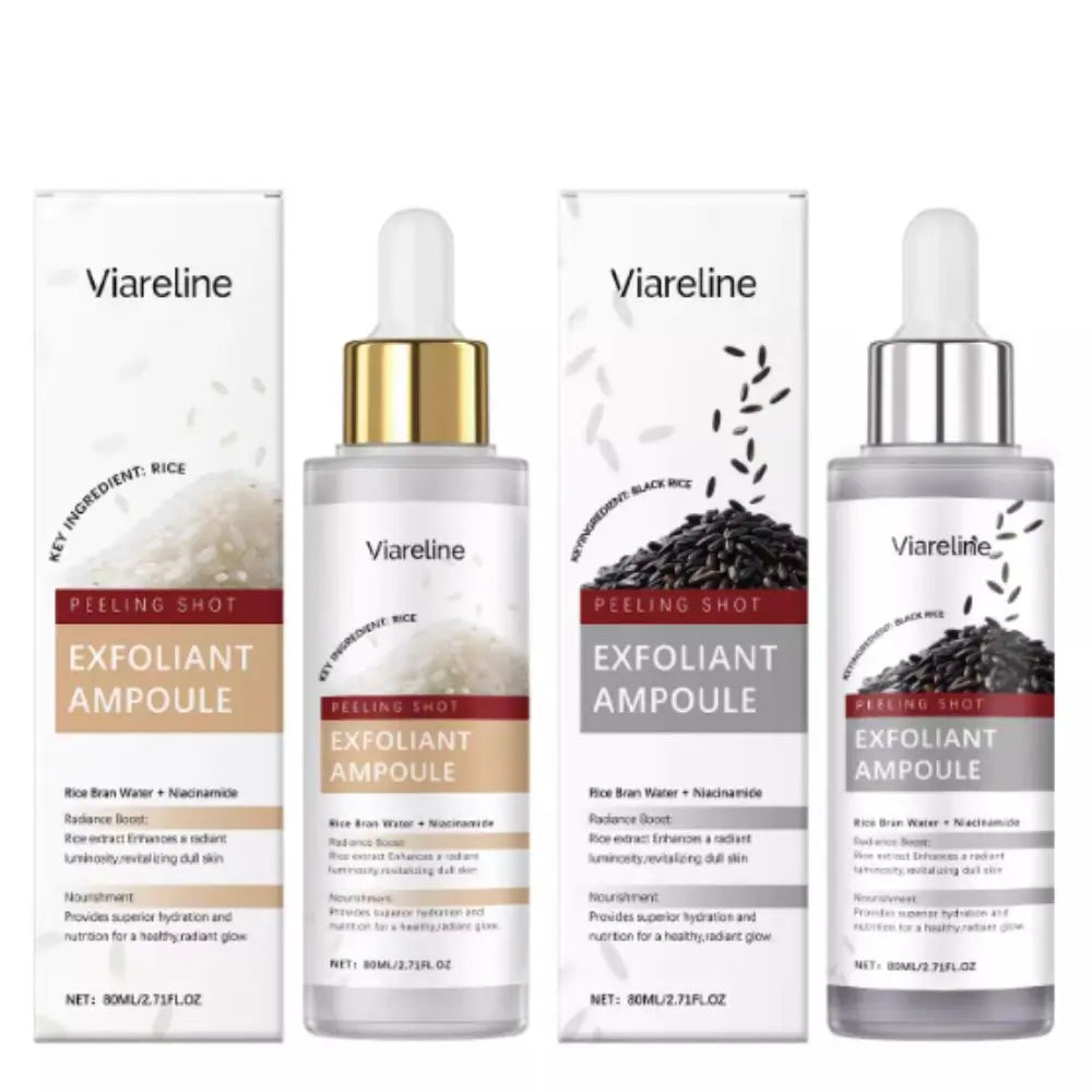 VIARELINE White Black Rice Exfoliating Serum Remove Blackheads Cleansing Pores Oil-control Nourish Improve Skin Barrier 80ml