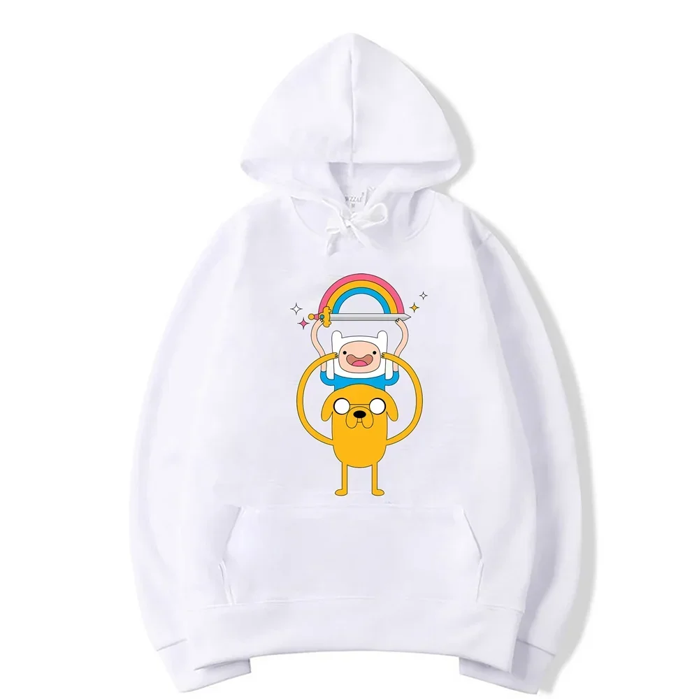 Adventure Time Animation TV Series Jake Cartoon Pattern Pullover for Men and Women Harajuku Fashion Street Clo HipHop Harajuku