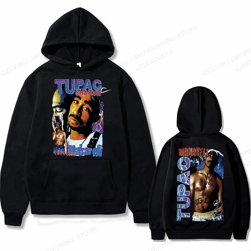Tupac 2pac Hoodie Men Women Sweatshirt Print Unisex Streetwear Hip Hop Style Autumn Winter Fashion Hip Hop Tops Clothes Male