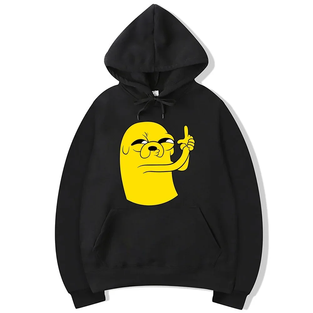 Adventure Time Animation TV Series Jake Cartoon Pattern Pullover for Men and Women Harajuku Fashion Street Clo HipHop Harajuku