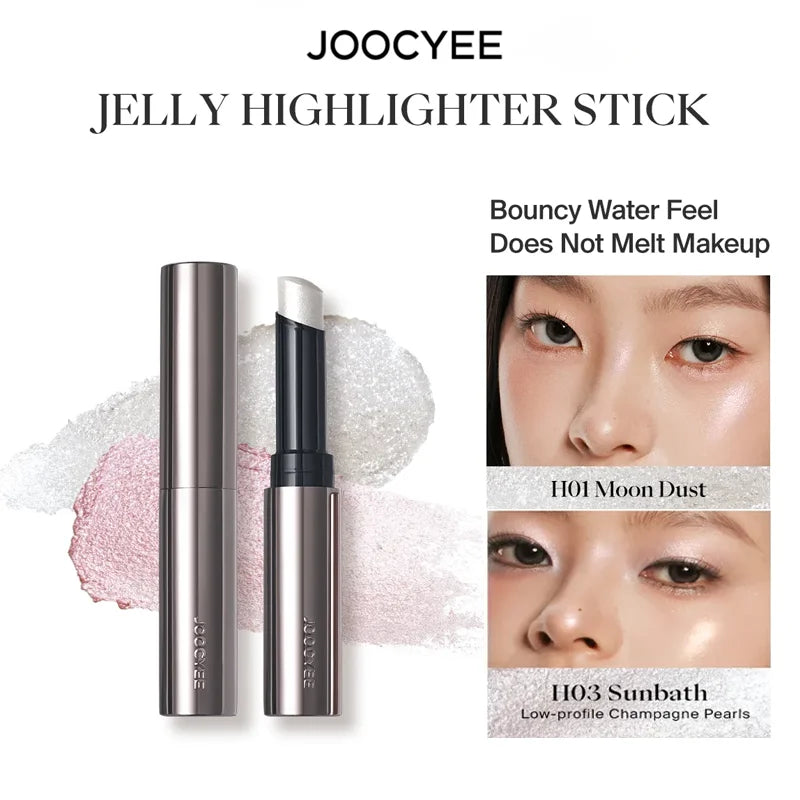 JOOCYEE Highlighter Makeup, Highlighter Makeup Stick for Face and Body, Radiant & Shimmer Glow, Buildable Color for All Day