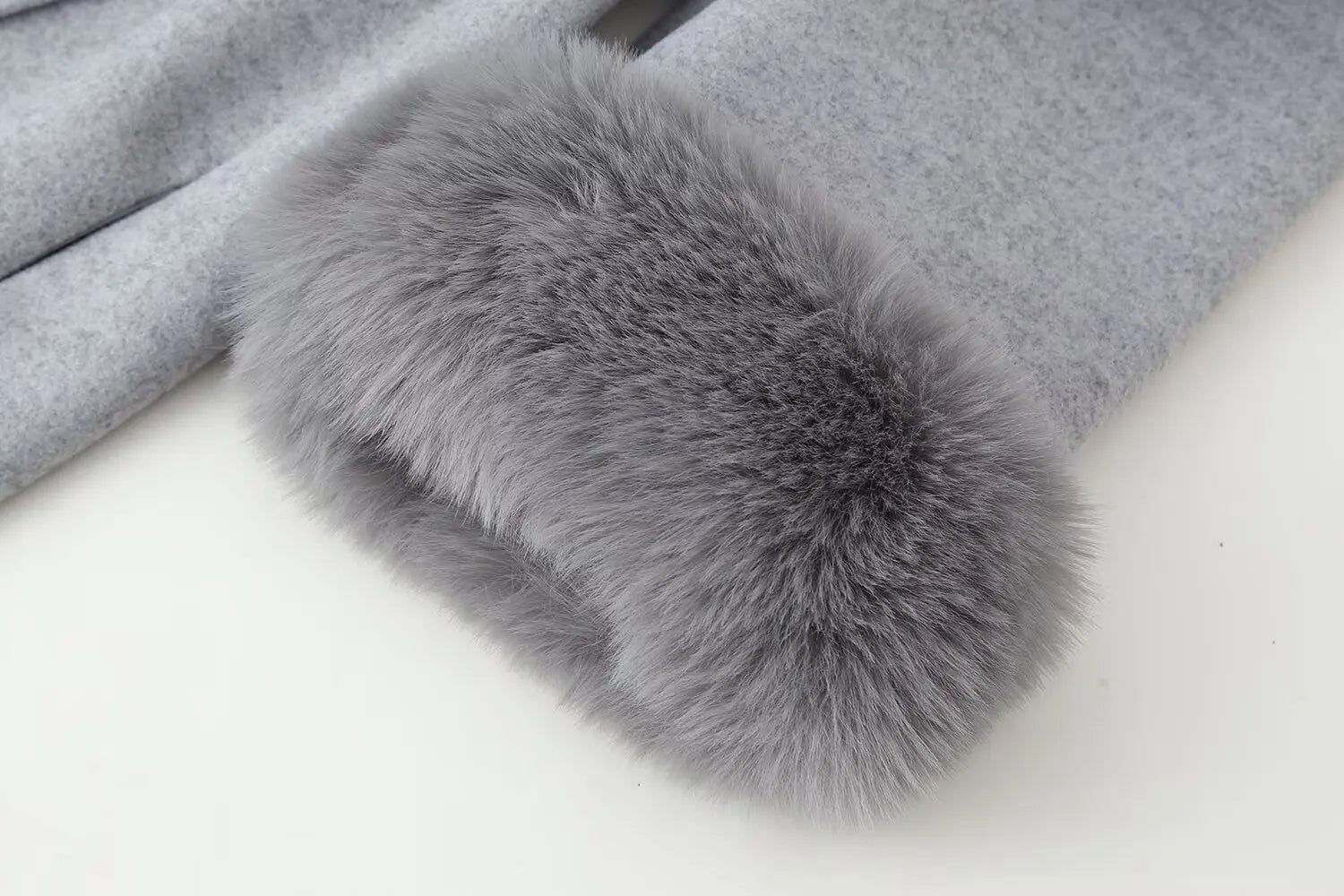 Women Hooded Fur Patchwork Lace-Up Woolen Coat Female Street Lapel Pockets Full Sleeve Overcoats Autumn Winter Lady Chic Outwear