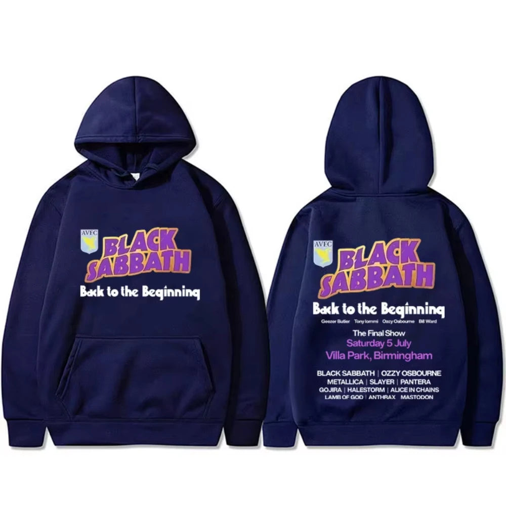 Heavy Metal Rock Band Black Sabbath Back To The Beginning Hoodie Men's Women Fashion Vintage Pullover Male Casual Fleece Hoodies