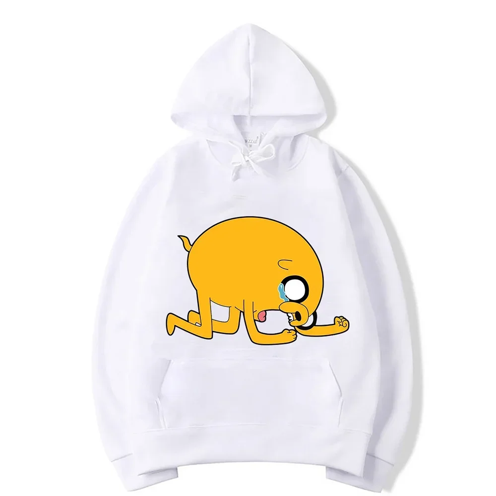 Adventure Time Animation TV Series Jake Cartoon Pattern Pullover for Men and Women Harajuku Fashion Street Clo HipHop Harajuku