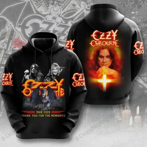 Vintage Ozzy Osbourne Band 3D Print Hoodie Men Women Fashion Casual Hoodies Sweatshirt Rock Breathable Tracksuits Men's Clothing