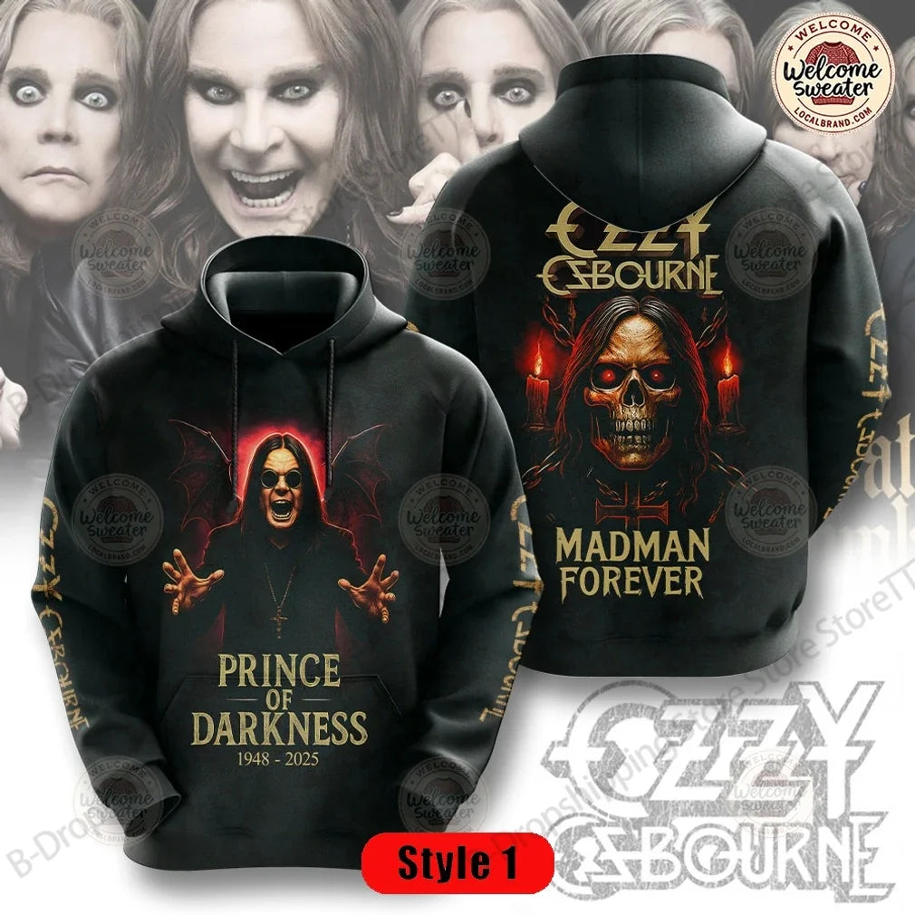 Vintage Ozzy Osbourne Band 3D Print Hoodie Men Women Fashion Casual Hoodies Sweatshirt Rock Breathable Tracksuits Men's Clothing